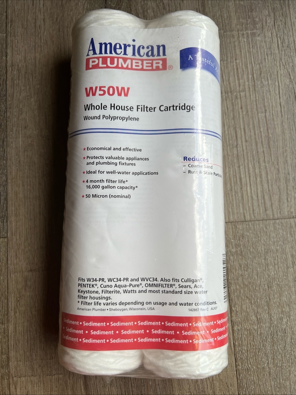 New American Plumber W50W Whole House Filter Cartridge 50 Micron 2-Pack NOS